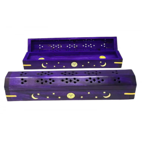 12" wood coffin burner celestial violet