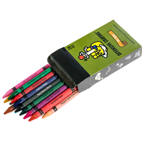 Wood Rocket-Offensive Crayons-Pot Pack 24pc