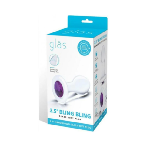 Glas 3.5in Bling Bling Glass Butt Plug