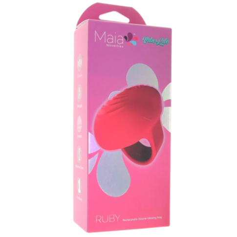 Maia-Ruby Rechargeable Finger Vibe-Red