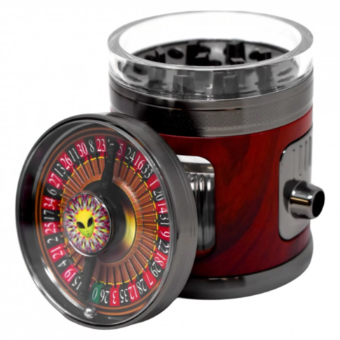 63mm 4pc Crushers LED Wooden Finish Roulette Grinder