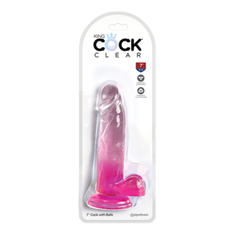 King Cock-Clear 7" with Balls-Pink