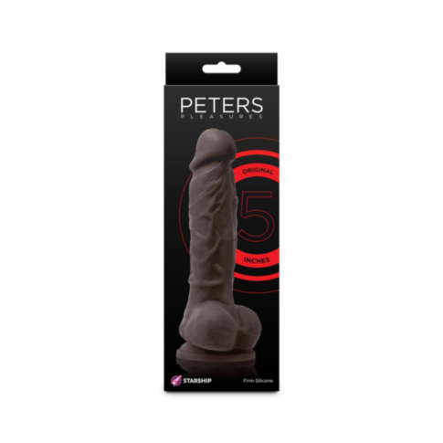 Starship Peters Pleasures-Vibrating-5in Dildo-Dark Brown