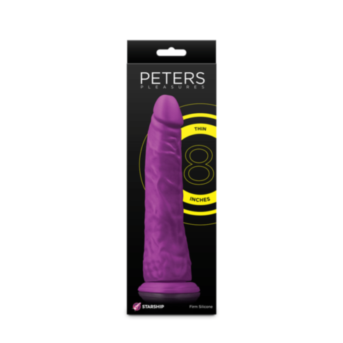 Starship Peters Pleasures-Thin 8in Dildo-Purple