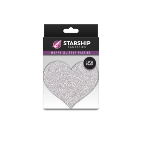 Starship Heart Glitter Pasties - 2 Pair