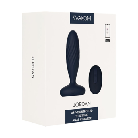 Svakom-Jordan Thrusting Anal Plug-Navy Blue