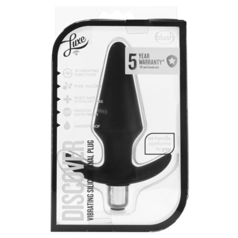 Luxe Discover Vibrating 5in Plug-Black