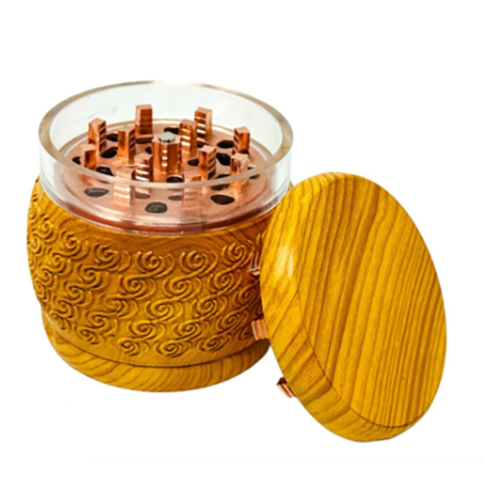 55mm 4pc Palpitate Large Bell Shaped Wood Finished Grinder