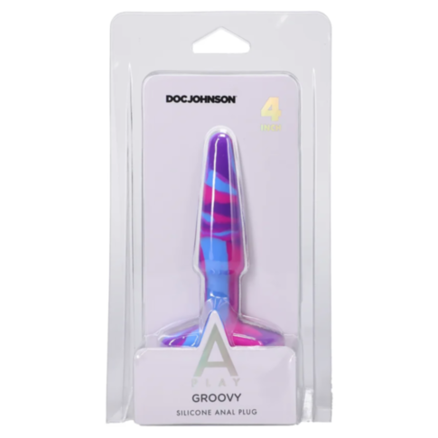 Doc-A-Play Groovy Sil Anal Plug 4in-Berry