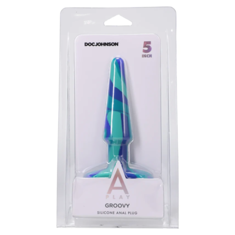 Doc-A-Play Groovy Sil Anal Plug 5in-Ocean