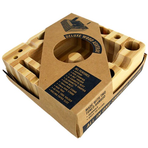 Deluxe Two Toned Bamboo Ashtray