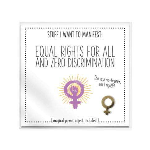 Equal Right for All and Zero Discrimination Card w Charm