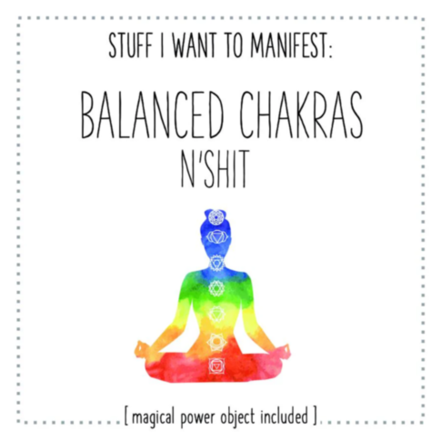 Balanced Chakras n Shit Card w Charm