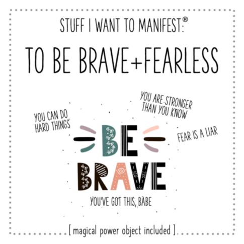 To Be Brave+Fearless Card w Charm