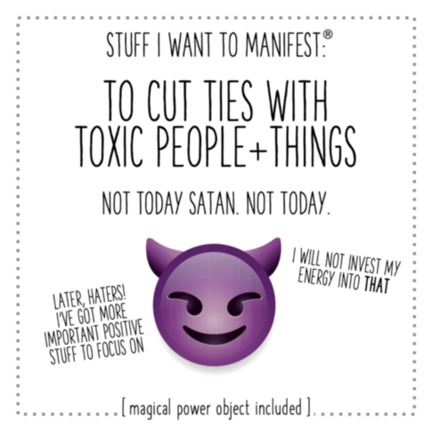 Cut Ties with Toxic People + Things Card w Charm