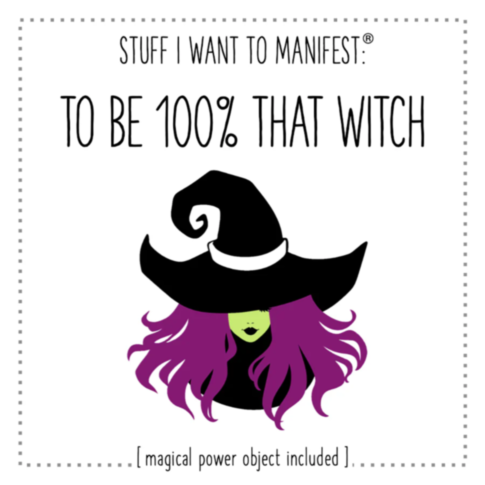 To Be 100% That Witch Card w Charm