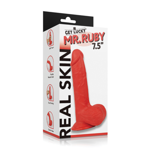 Get Lucky Mr. Ruby 7.5in Dual Layer Dong