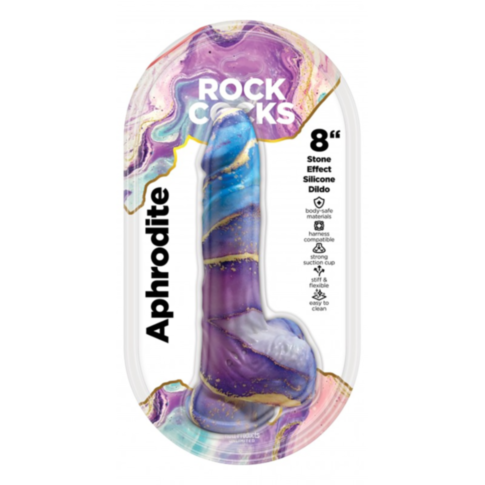 Rock Cocks-Aphodite Marble Silicone Dildo 8in