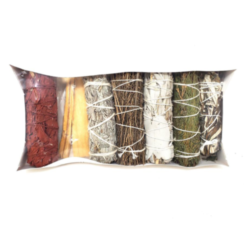 4 in Assorted 7pc Sage Smudging Set