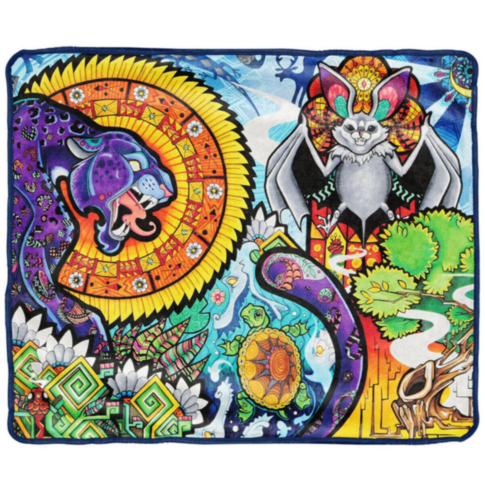 60in X 50in Pulsar Fleece Throw Blanket Psychedelic Jungle