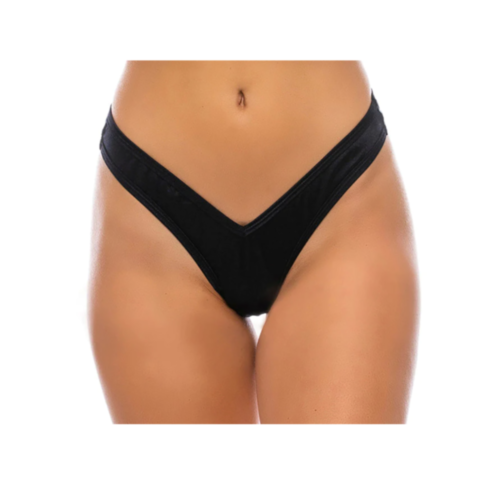 Scrunch Butt High Waisted Thong, Black