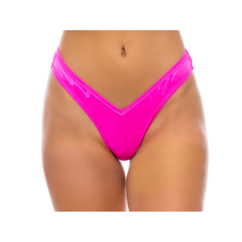 Scrunch Butt High Waisted Thong, Fuschia