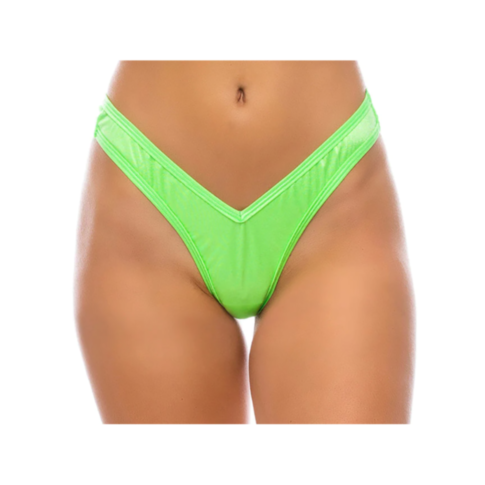 Scrunch Butt High Waisted Thong, Neon Green