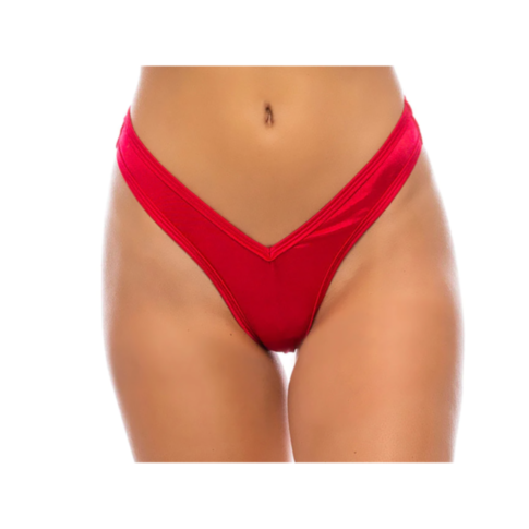 Scrunch Butt High Waisted Thong, Red