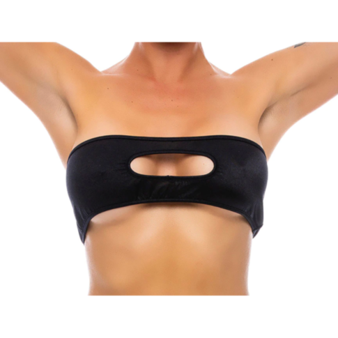 Peekaboo Bandeau Top, Black