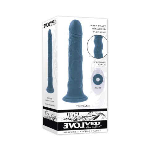 Evolved-Rechargeable Tsunami Dildo-Teal