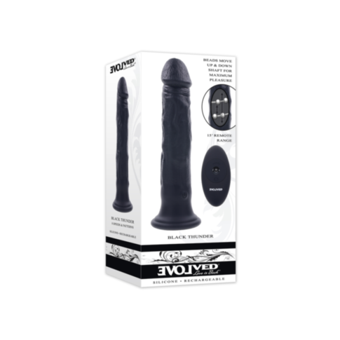 Evolved-Rechargeable Black Thunder Dildo-Black