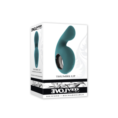 Evolved-Sil Rechargeable Thumbs Up Vib-Teal