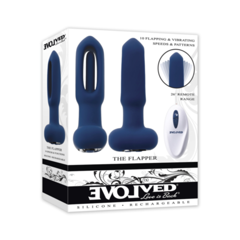 Evolved-Sil Rechargeable The Flapper Plug-Blue