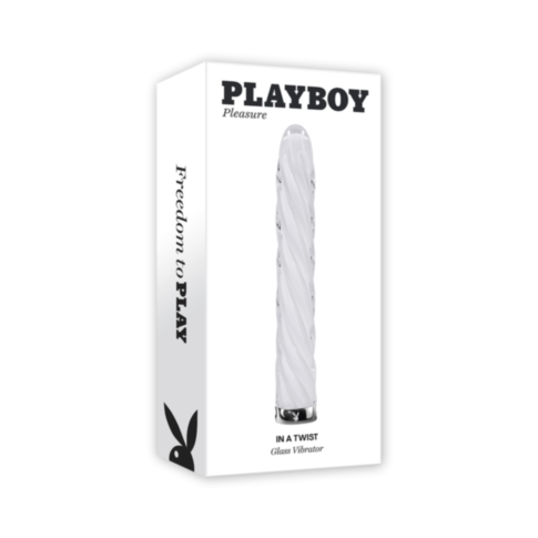 Evolved-Playboy In a Twist Glass Straight Vib-White