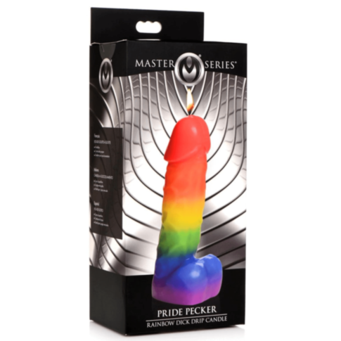 Pride Pecker Rainbow Drip Candle