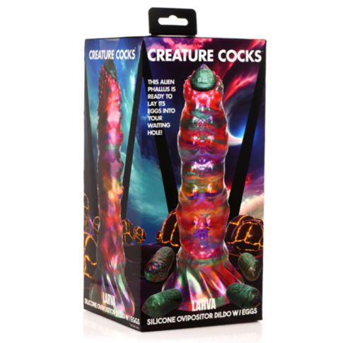 XR-Creature Cocks-Larva Sil Ovipositor Dildo w/Eggs