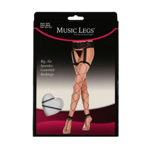 Big net spandex garterbelt stockings