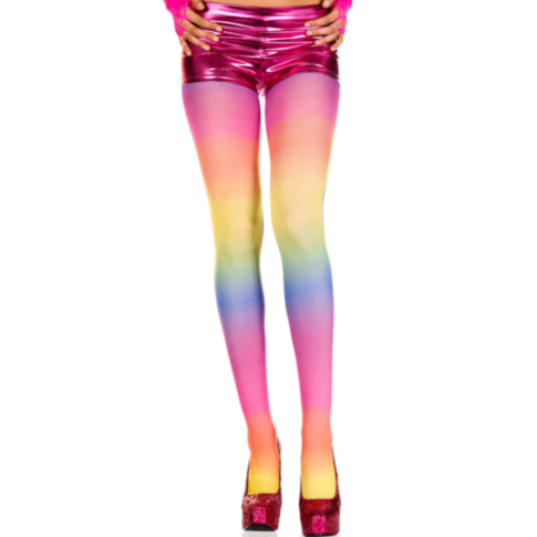 Rainbow opaque tights