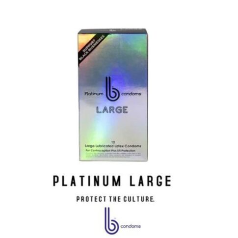 B Condoms Platinum Large 12pk