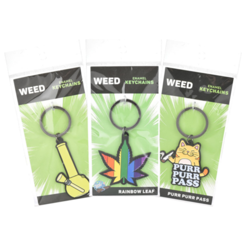 Wood Rocket Hemp Enamel Keychains Assorted Designs